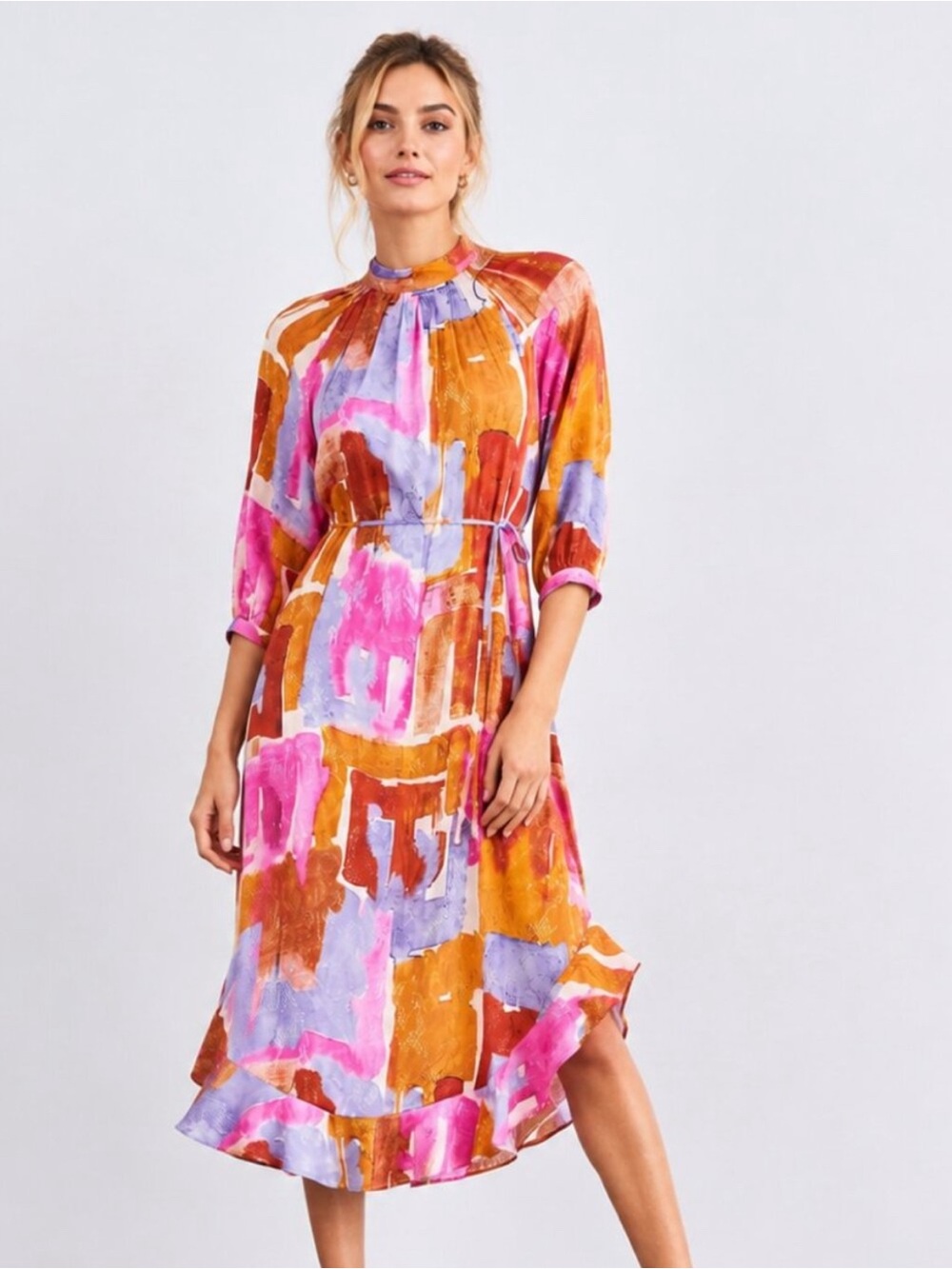 Anthro Abstract Print Midi Dress